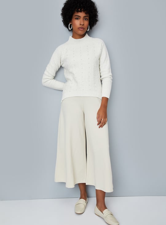 Women Pearl Embellished Sweater