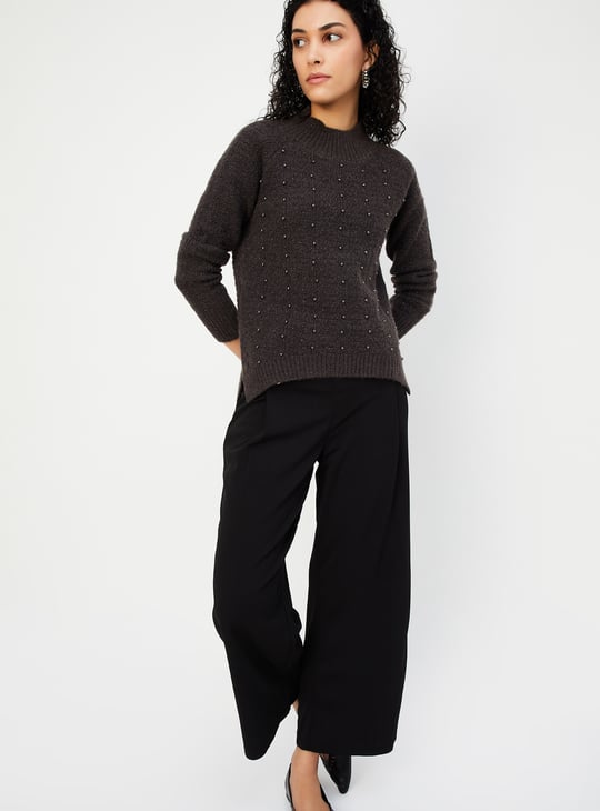 Women Pearl Embellished Sweater