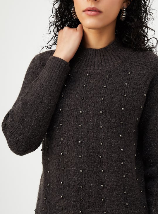 Women Pearl Embellished Sweater