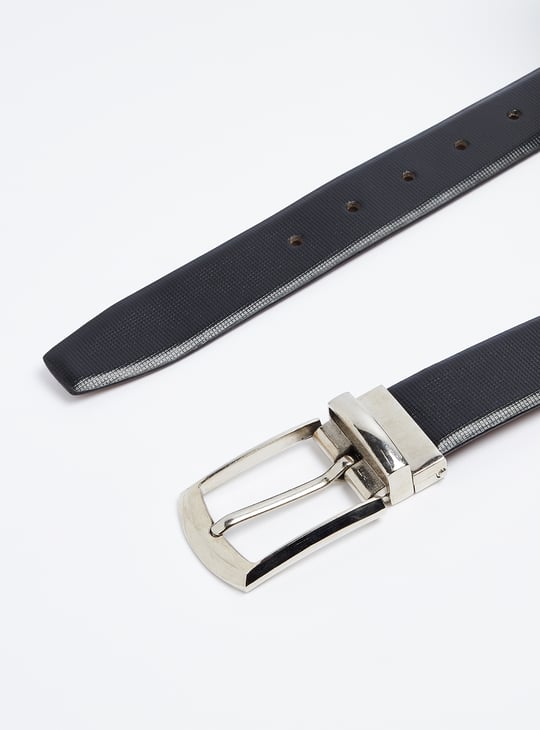 Men Textured Reversible Formal Belt