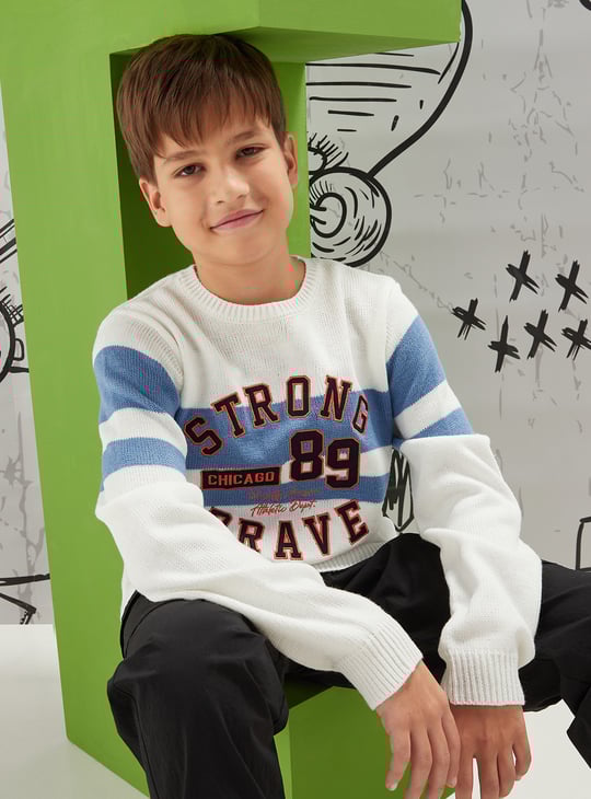 Boys Varsity Applique Sweater