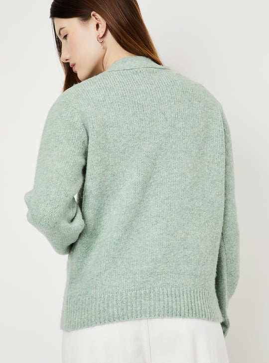 Women Floral Embroidered Knit Cardigan