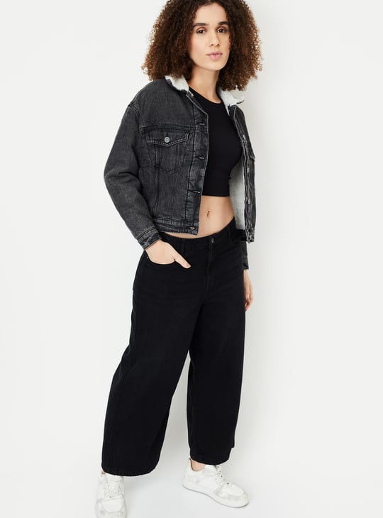 Cropped Denim Grey Jean Jacket Women Buy Women Washed Denim Jacket