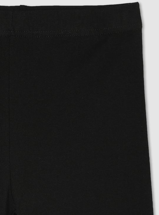 Girls Solid Full-Length Leggings - Pack of 3