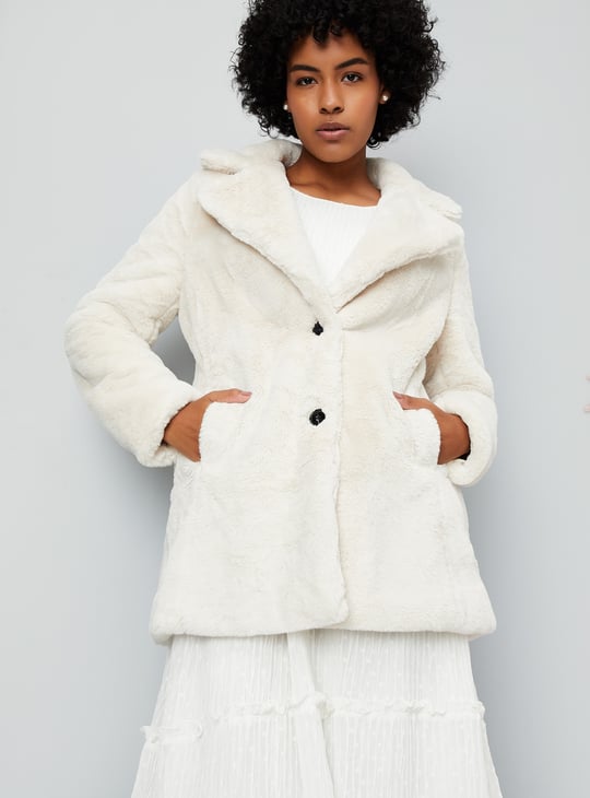 Faux fur ivory jacket best sale