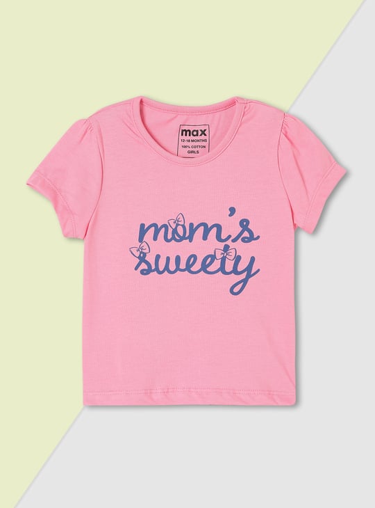 Girls Graphic Printed T-shirt - Pack of 5