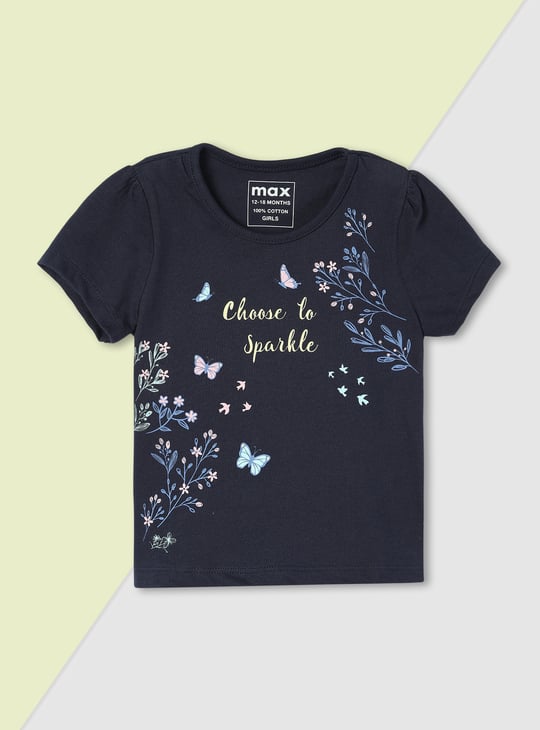 Girls Graphic Printed T-shirt - Pack of 5