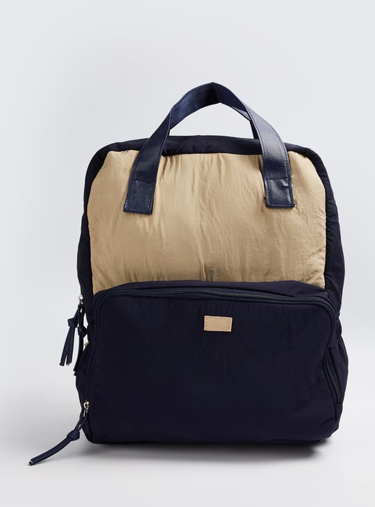 Women Colourblock Diaper Backpack Polyester