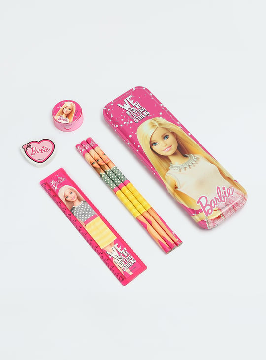 Kids Barbie Printed Pencil Box Gift Set