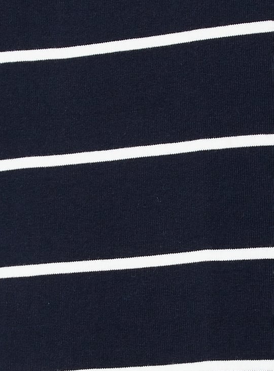 Men Striped Polo T-shirt with Full Sleeves