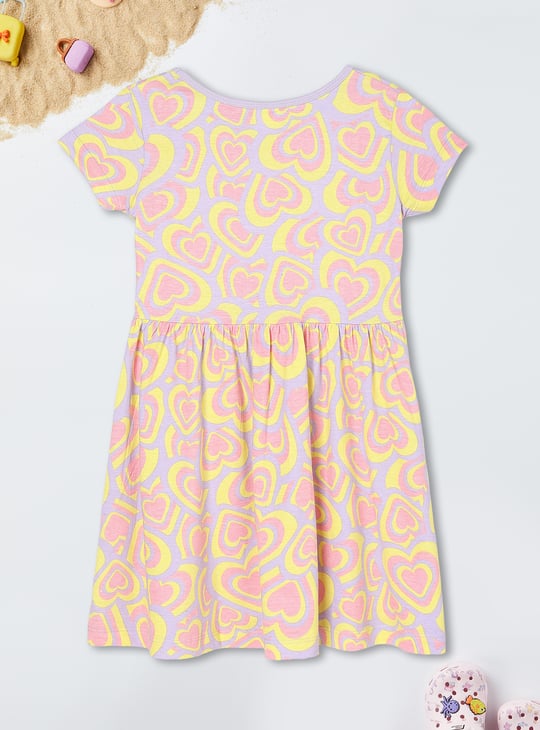 Girls Printed Fit & Flare Dress