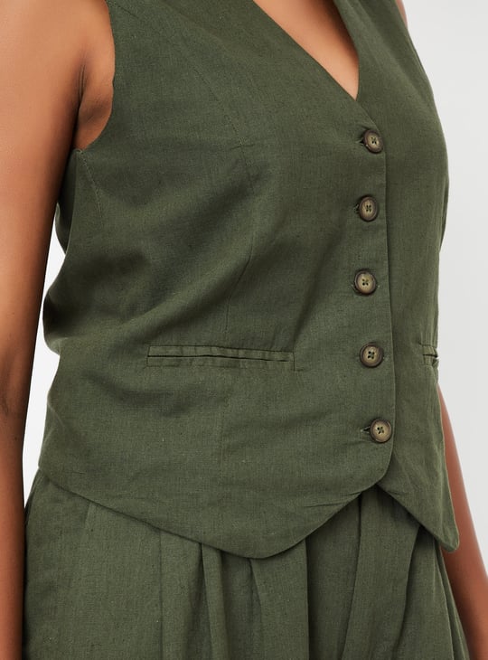 Kalki x Max Women Solid Waistcoat Style Top