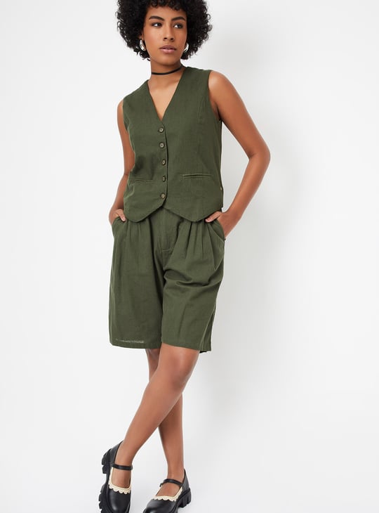 Kalki x Max Women Solid Waistcoat Style Top