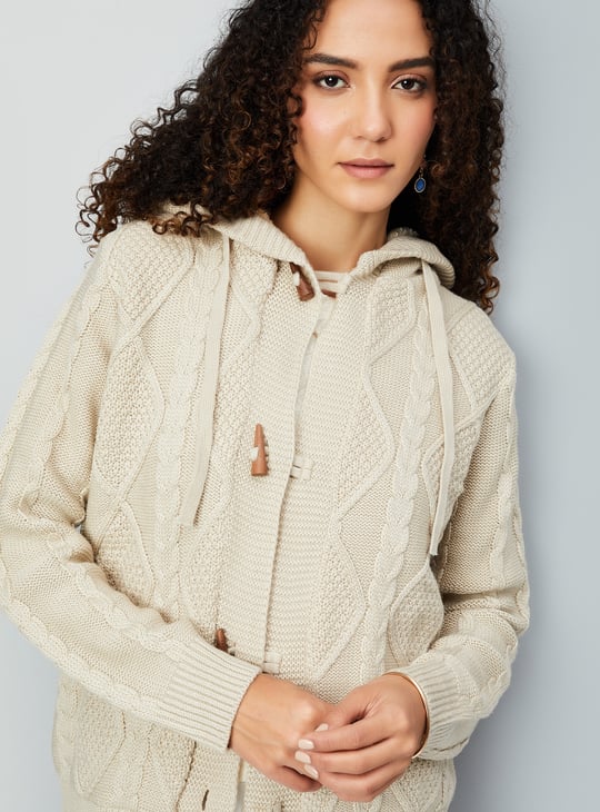 Women Knitted Hooded Cardigan