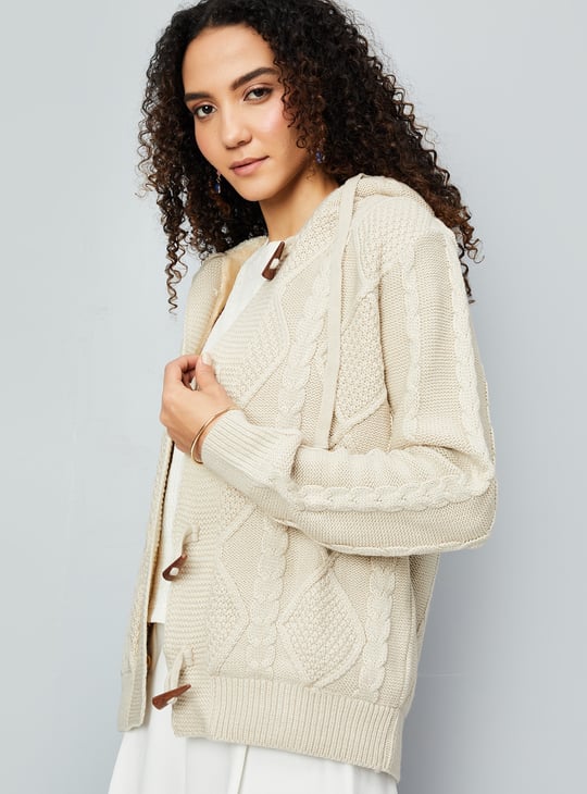 Women Knitted Hooded Cardigan