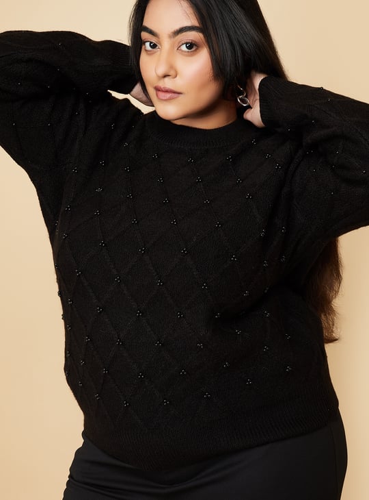 Women Pearl Embellished Sweater