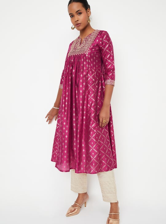 Kalki x Max Women Foil Printed Kalidar Kurta