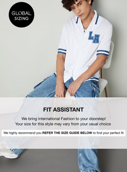 Men Relaxed Fit Resort Shirt with Striped Trim