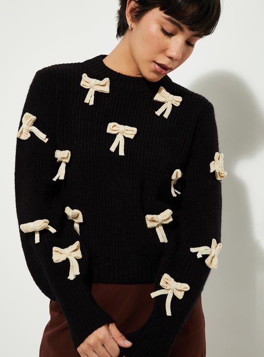 URB_N Women 3D Bow Sweater