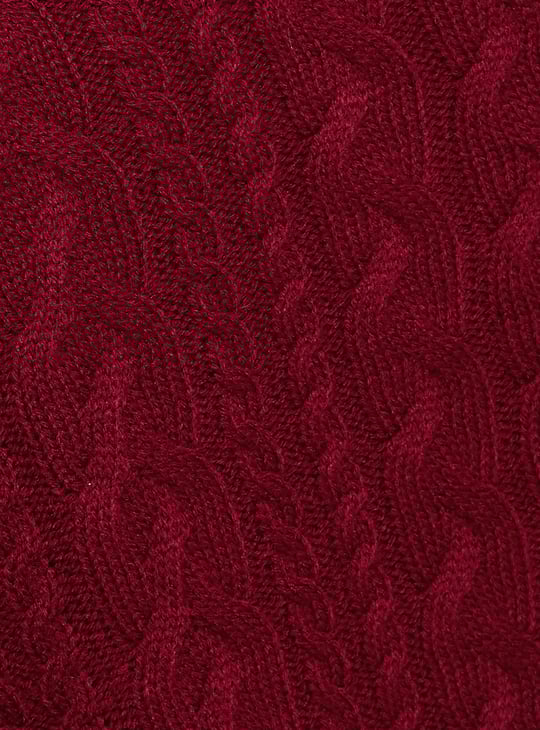 URB_N  Women Cable Knit Crop Sweater