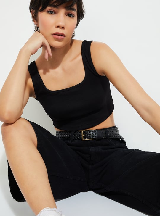 URB_N Women Ribbed Cropped Tank Top