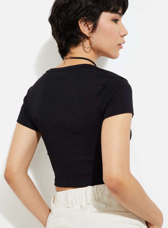 URB_N Women Solid Crop T-shirt