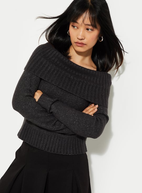 URB_N Women Off-Shoulder Sweater