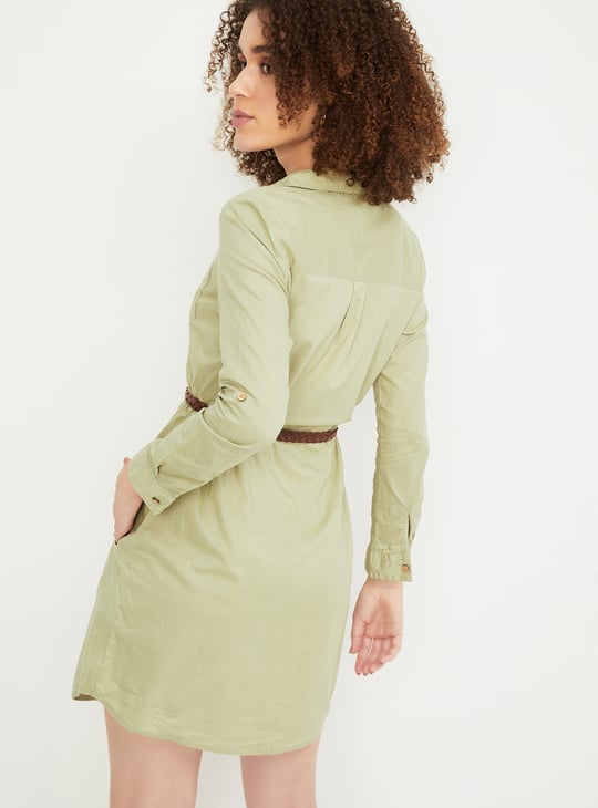 Women Solid Belted Tunic