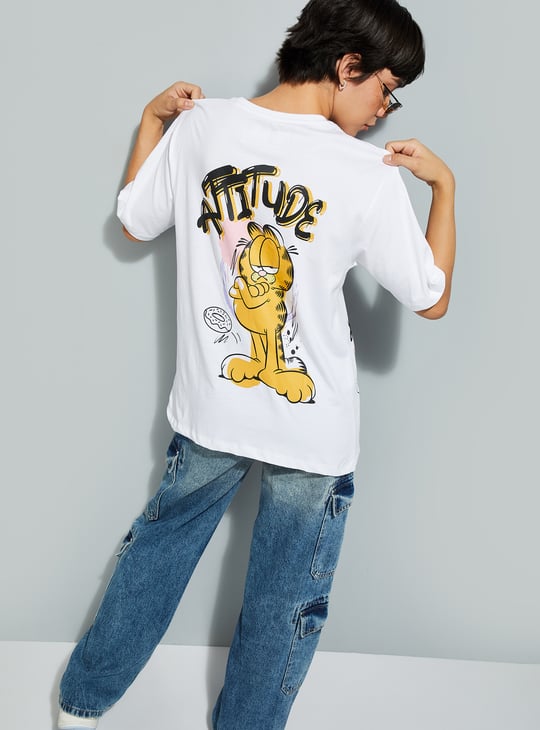 URB_N Women Garfield Print Boxy T-shirt
