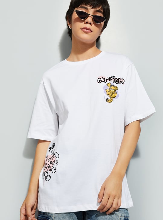 URB_N Women Garfield Print Boxy T-shirt