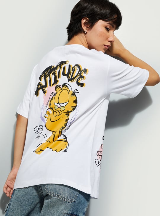 URB_N Women Garfield Print Boxy T-shirt