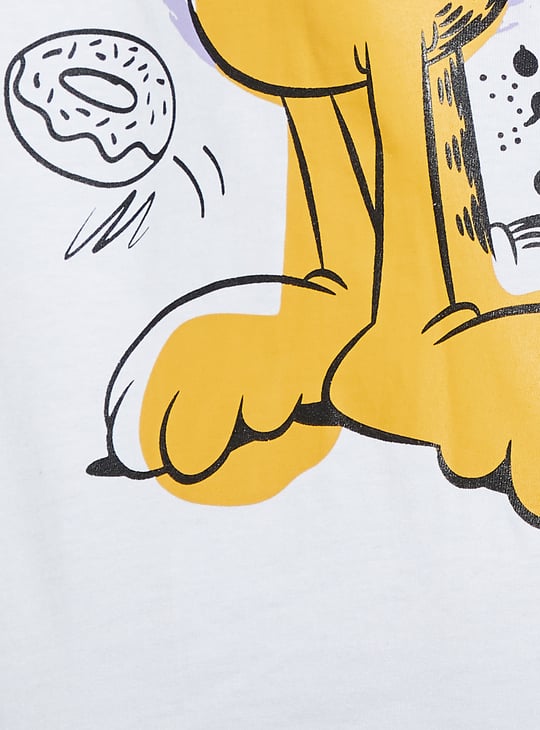 URB_N Women Garfield Print Boxy T-shirt