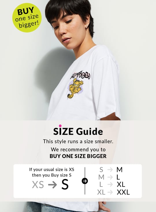 URB_N Women Garfield Print Boxy T-shirt