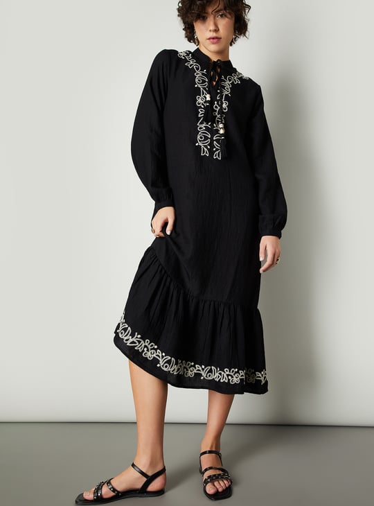 Women Embroidered Midi Dress