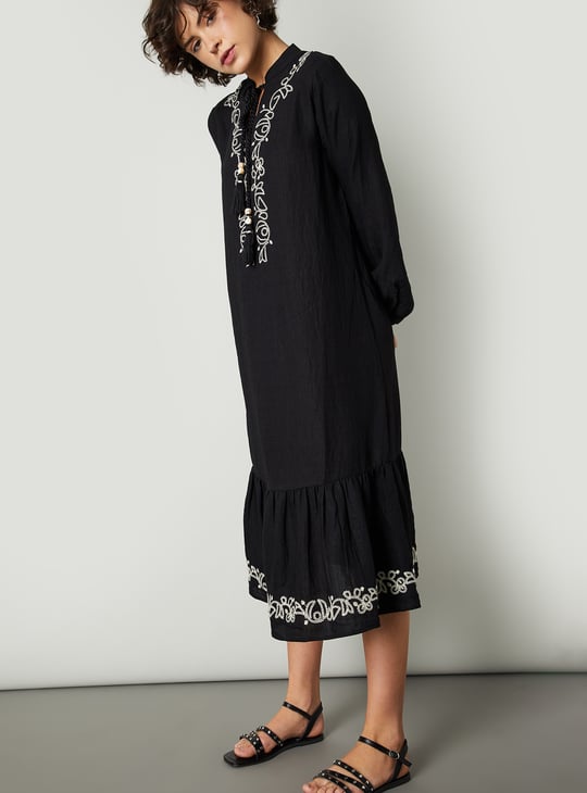 Women Embroidered Midi Dress