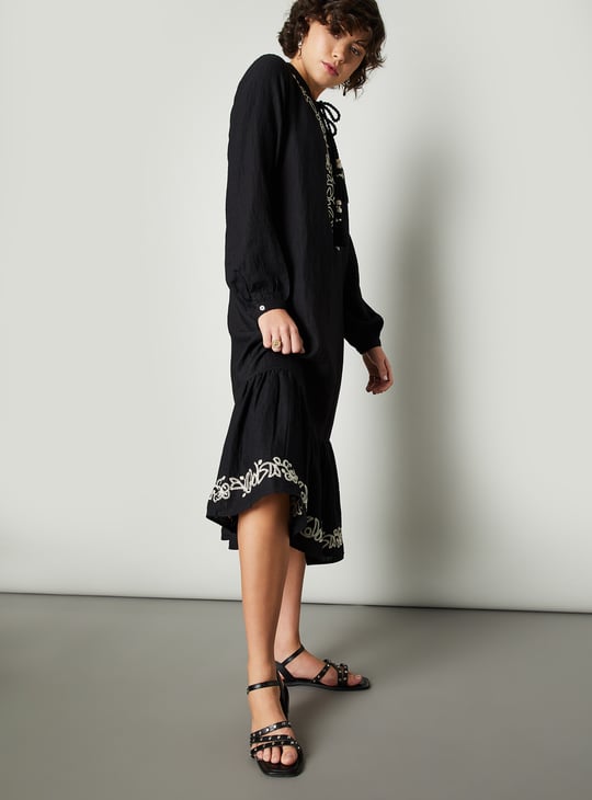 Women Embroidered Midi Dress