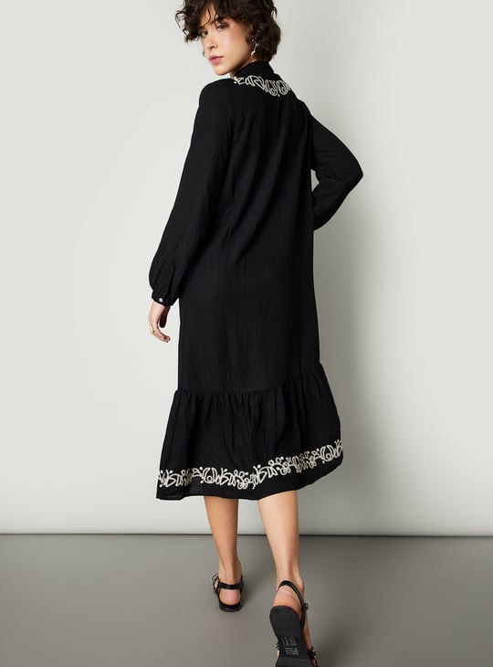 Women Embroidered Midi Dress