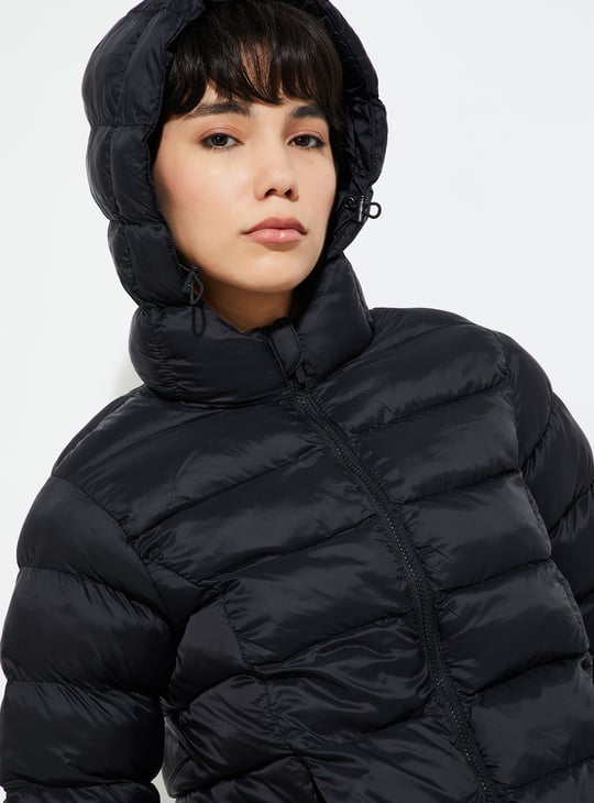 URB_N Women Quilted Puffer Jacket with Hood