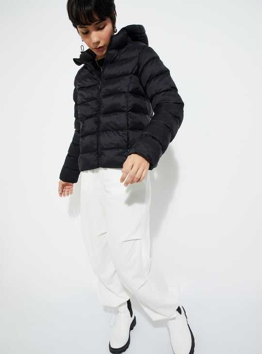 URB_N Women Quilted Puffer Jacket with Hood