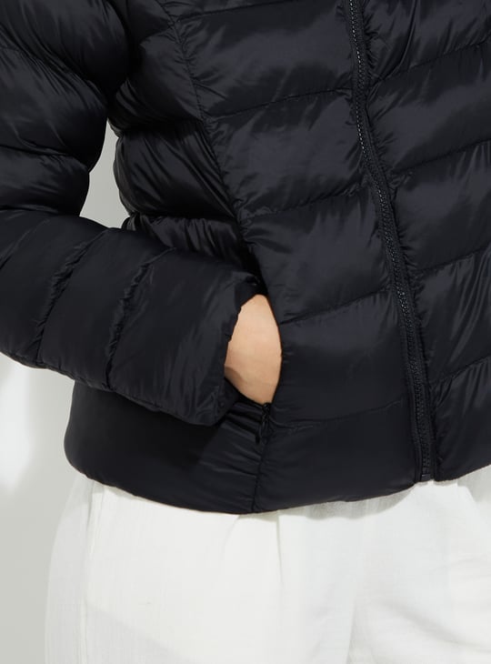 URB_N Women Quilted Puffer Jacket with Hood
