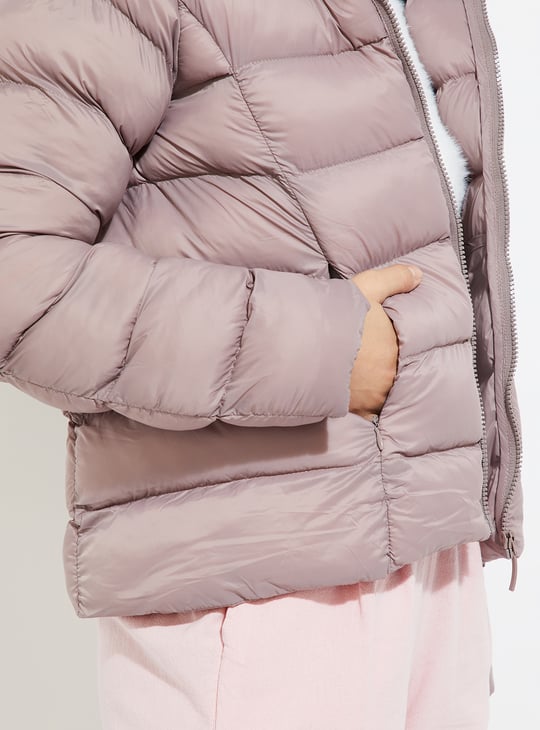 URB_N Women Quilted Puffer Jacket with Hood