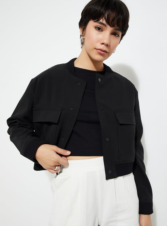 URB_N Women Solid Bomber Jacket