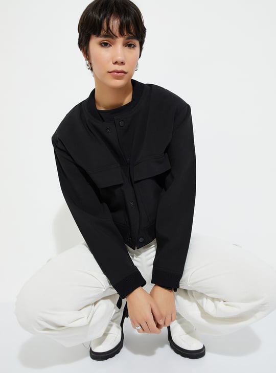 URB_N Women Solid Bomber Jacket