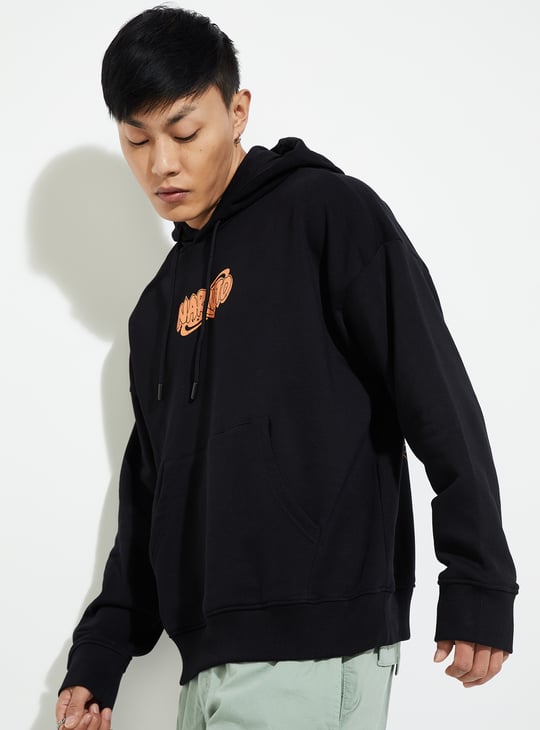 URB_N Men Oversized Naruto Printed Sweatshirt | Black | Printed