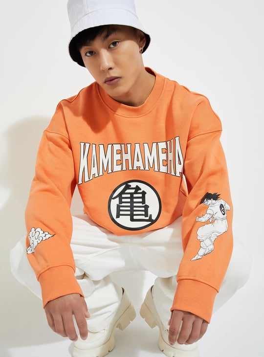 URB_N Men Oversized Dragon Ball Z Sweatshirt | Printed
