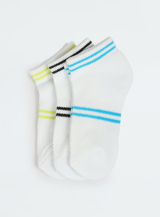 Boys Striped Ankle-Length Socks - Pack of 3