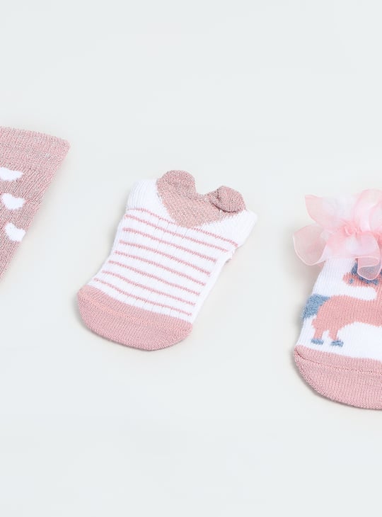 Girls Assorted No-Show Socks - Pack of 3