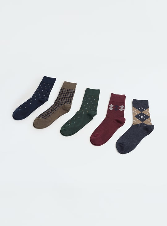 Men Assorted Crew Length  Formal Socks - Pack of 5