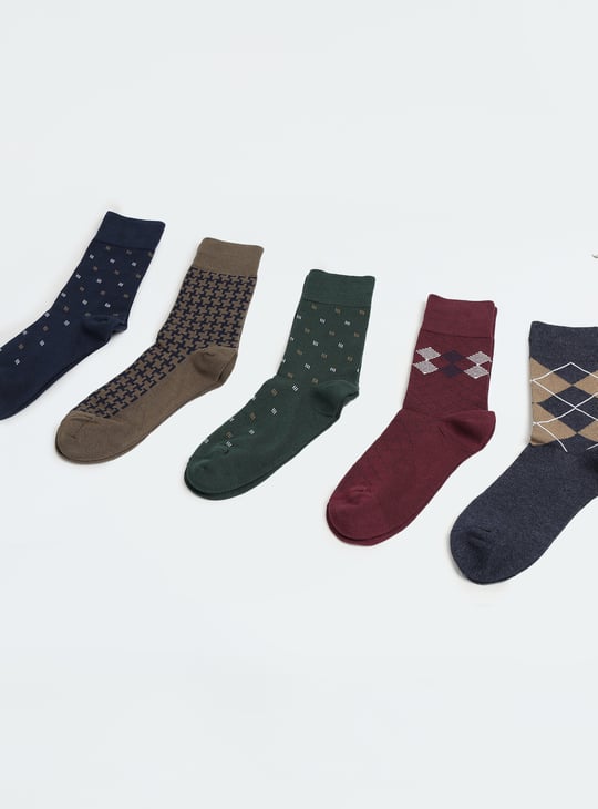 Men Assorted Crew Length  Formal Socks - Pack of 5