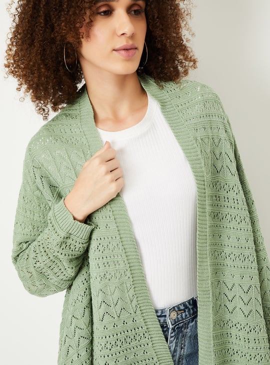 Women Knitted Waterfall Shrug